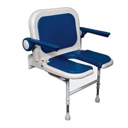 Siège 4000 04150P Bleu rembourré en U large avec dossier et accoudoirs