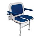 Siège 4000 04150P Bleu rembourré en U large avec dossier et accoudoirs