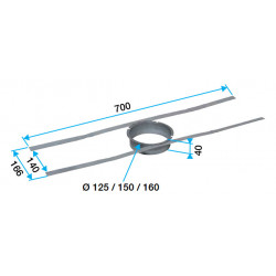 Fixation pour rejet sur tuile à douile référence 11022047 Aldes