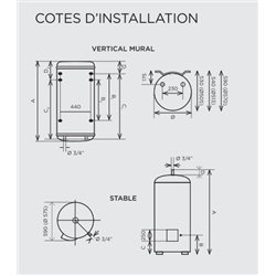 Chauffe-eau Stéatis 251178 Vertical mural étroit 150 Litres