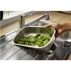 Evier Lantos II 6 S-IF inox brossé avec accessoire vide-sauce