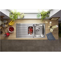 Evier Lantos II 6 S-IF inox brossé avec accessoire vide-sauce