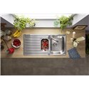 Evier Lantos II 6 S-IF inox brossé avec accessoire vide-sauce