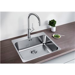 Evier Supra 500-IF/A R12 Inox 500x500 mm avec plage robinetterie