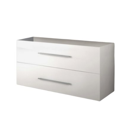 Meuble salle de bain suspendu 70 cm 2 tiroirs Blanc Ancoflash