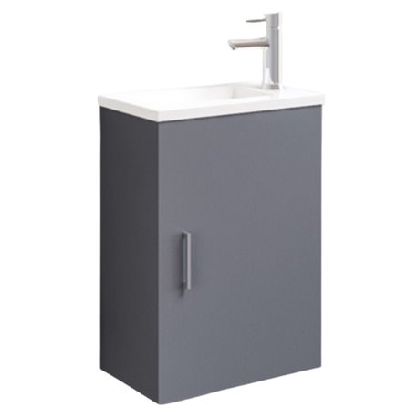Ensemble salle de bain meuble + lave-mains Gris Anthracite Ancoflash