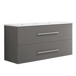 Meuble salle de bain suspendu 70 cm 2 tiroirs Gris Ancoflash