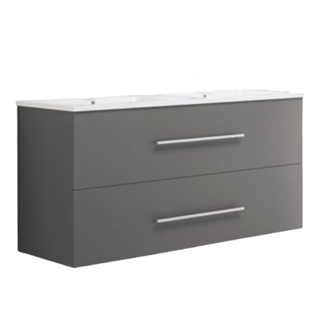 Meuble salle de bain suspendu 70 cm 2 tiroirs Gris Ancoflash