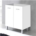 Meuble salle de bain 80 cm sur pieds 2 portes Blanc Ancoflash