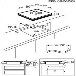 Table de cuisson EIV63343 induction commandes sensitives