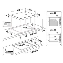 Table de cuisson RI161C induction commandes sensitives