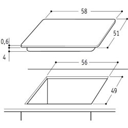 Table de cuisson AKM9010NE-NEW vitrocéramique commandes manettes