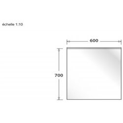 Crédence inox 900x700mm