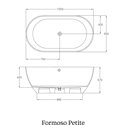 Baignoire ilot Formoso Petite N1ACS 150x80 cm, 218 Litres