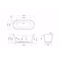 Baignoire Balthazar N25CSW 167,5x76,1 cm, 164 Litres