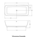Baignoire Vicenza Grande N7DCS 180x80 cm, 294.5 Litres