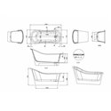Baignoire Emperor ET13B 153x72,5 cm, 242 Litres
