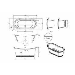 Baignoire Admiral ET5C 164x705 cm, 99 Litres