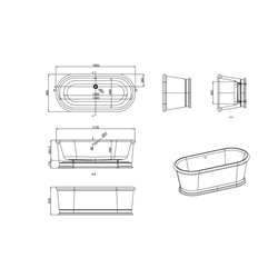 Baignoire London Round E18 180x85 cm, 200 Litres
