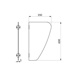 Séparateur urinoir AZA Inox noir mat
