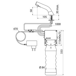 Distributeur de savon BINOPTIC Bec de L105 mm Chromé