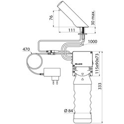 Distributeur de savon TEMPOMATIC Bec de L111mm Chromé