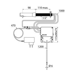 Distributeur de savon BINOPTIC Bec de L115mm avec un tube souple 1,20m Noir