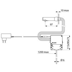 Distributeur de savon Bec de L115mm avec un tube souple 1,20m Noir