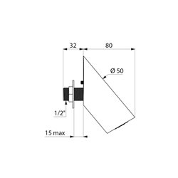 Pomme de douche RAINY M1/2" pour panneau 1-15mm