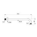 Bras de douche Horizontal 1/2"