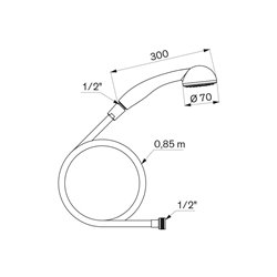 Ensembles douche jetables Jaune L 0,85m