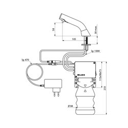 Distributeur de savon BINOPTIC Bec de L111 mm 0,5L Chromé