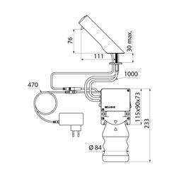Distributeur de savon TEMPOMATIC Bec de L111 mm 0,5L Chromé