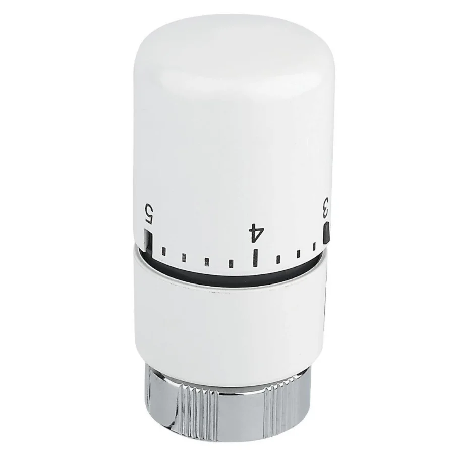 Tête thermostatique blanche pour raccordement eau chaude
