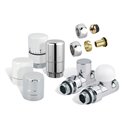 Kit raccordement classique droit Tête thermostatique chrome