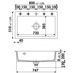 Evier Idole 800x510 mm Blanc brillant