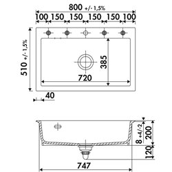 Evier Idole 800x510 mm Nero