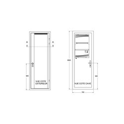 Blocs portes Porte "tirante" de gauche à droite 