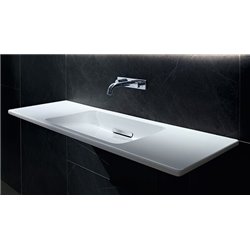 Lavabo ONE 120 cm, sans trop-plein cache blanc brillant