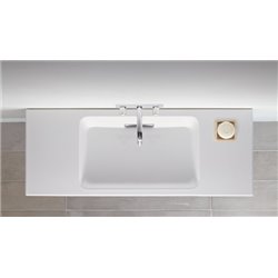 Lavabo ONE 120 cm, sans trop-plein cache blanc brillant