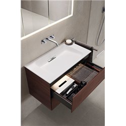 Lavabo ONE 90 cm, sans trop-plein cache chromé brossé