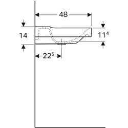 Lavabo Xeno² 60 cm trou robinetterie au centre