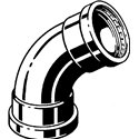 Sanpress Inox XL-Coude 45° avec SC-Contur femelle femelle, 482664