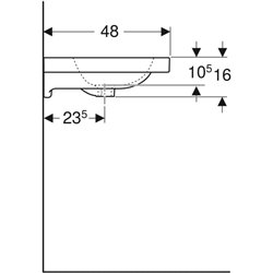 Lavabo Icon Light plage de dépose 75 cm 1 trou robinetterie et 1 trop-plein