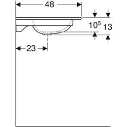 Lavabo Icon Light 90 cm 1 trou robinnetterie et sans trop-plein
