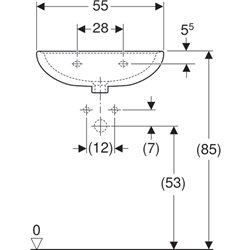 Lavabo Bastia 55 cm sans trop plein