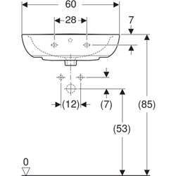 Lavabo Bastia 60 cm avec trop plein