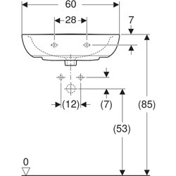 Lavabo Bastia 60 cm sans trop plein