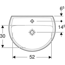 Lavabo Bastia 60 cm sans trop plein
