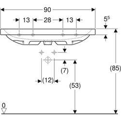 Lavabo Icon Light 90 cm 1 trou robinetterie et 1 trop-plein